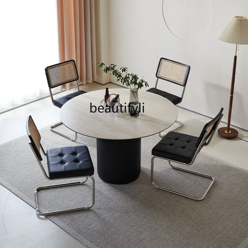 CC Nordic solid wood round dining table small apartment coffee table Italian minimalist travertine rock slab
CC Nordic solid wood round dining table small apartment coffee table Italian minimalist travertine rock slab