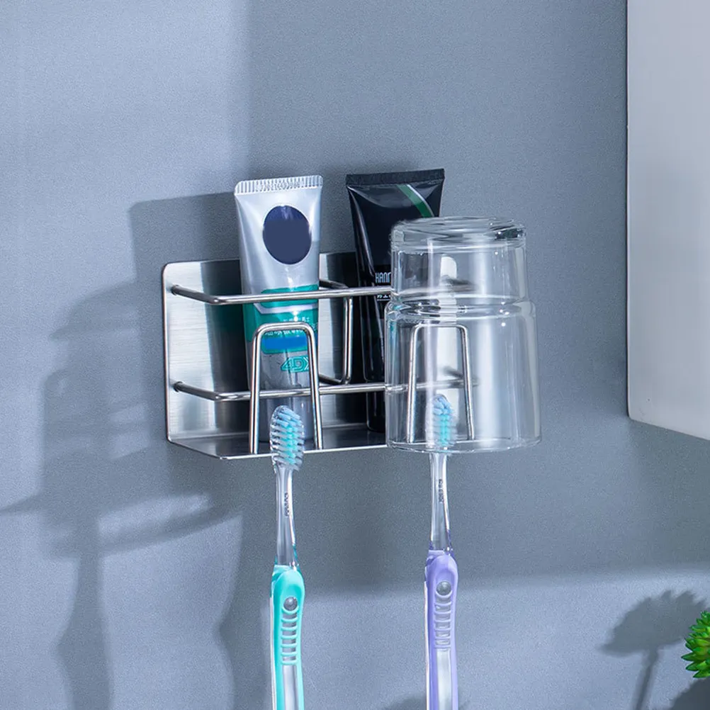 Wall Mounted Stainless Steel Toothbrush Holder Storage Rack with Strong Stick Design Self-Adhesive Organizer for Bathroom
Wall Mounted Stainless Steel Toothbrush Holder Storage Rack with Strong Stick Design Self-Adhesive Organizer for Bathroom