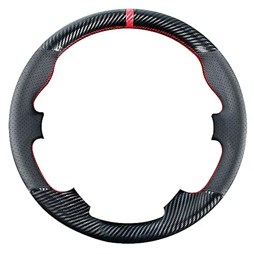 15-Inch Perforated Leather Steering Wheel Wrap With Carbon Fiber Inserts And Red Threaded Seam For Ford Focus Escape C-Max
15-Inch Perforated Leather Steering Wheel Wrap With Carbon Fiber Inserts And Red Threaded Seam For Ford Focus Escape C-Max