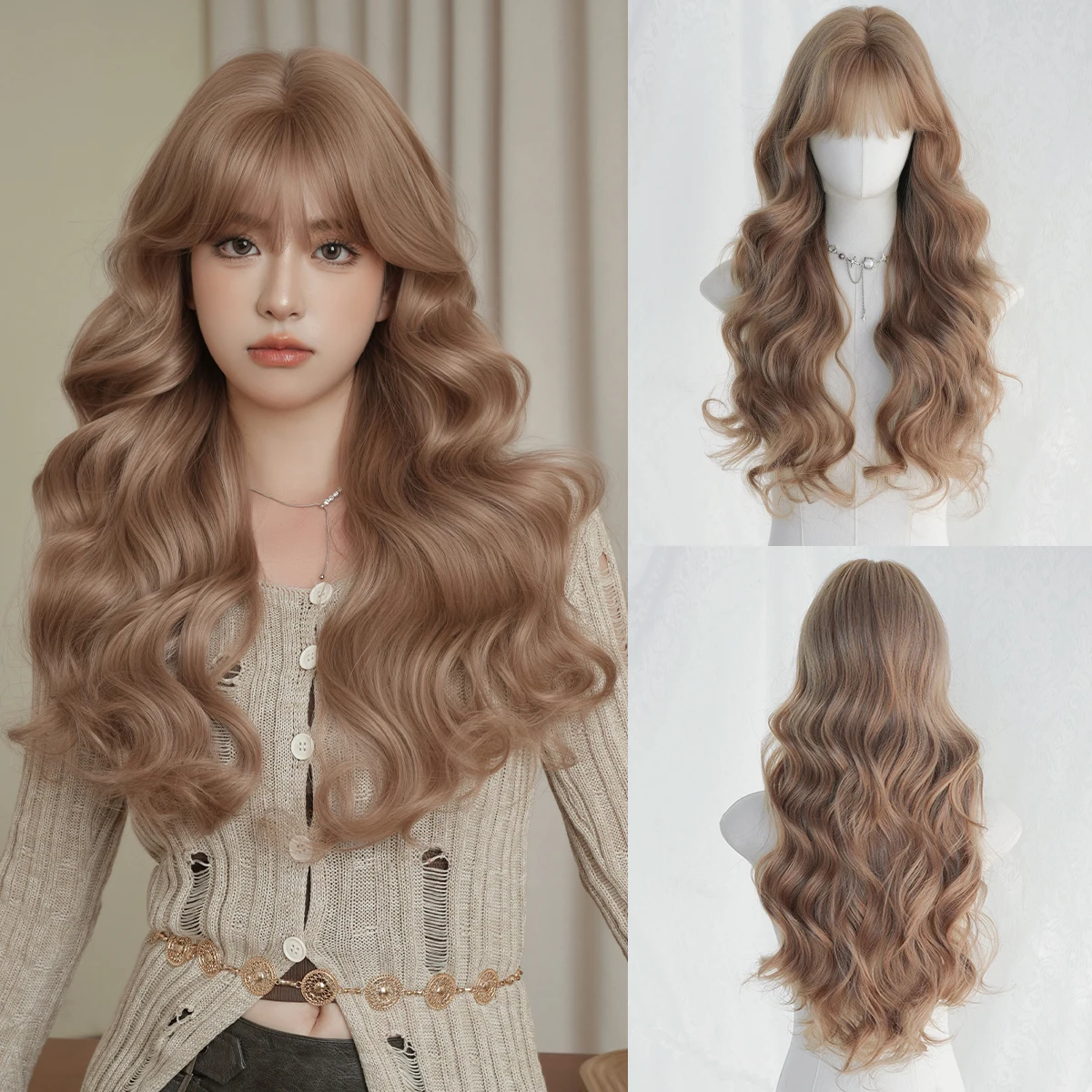 NAMM Elegant Loose Curly Wig For Women High Density Blonde Pink With Bangs Heat Resistant Synthetic Hair For Girl Daily School U
NAMM Elegant Loose Curly Wig For Women High Density Blonde Pink With Bangs Heat Resistant Synthetic Hair For Girl Daily School U