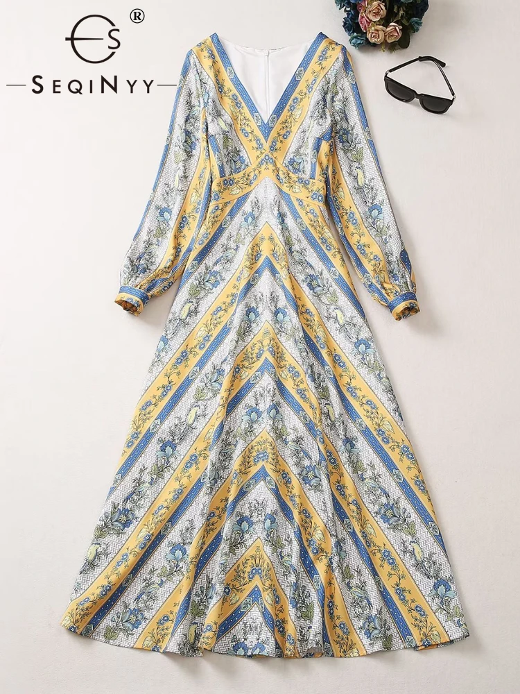 SEQINYY Elegant Midi Dress Summer Spring New Fashion Design Women Runway High Street Vintage Flower Print A-Line Casual
SEQINYY Elegant Midi Dress Summer Spring New Fashion Design Women Runway High Street Vintage Flower Print A-Line Casual