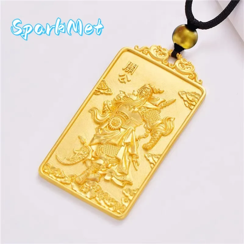 Sparkmet Unisex 24K Gold (AU999) Overbearing Guanyu Ancient Pendant | Antiqued ancient chain, hammered dragon saber with leather
Sparkmet Unisex 24K Gold (AU999) Overbearing Guanyu Ancient Pendant | Antiqued ancient chain, hammered dragon saber with leather