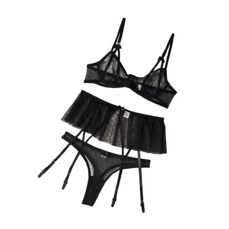 Sexy Bra Brief Set 3 PCS Ruffles Solid Lingerie Underwear Lace See Through Seamless Intimate Comfortable Black White Exotic Sets
Sexy Bra Brief Set 3 PCS Ruffles Solid Lingerie Underwear Lace See Through Seamless Intimate Comfortable Black White Exotic Sets
