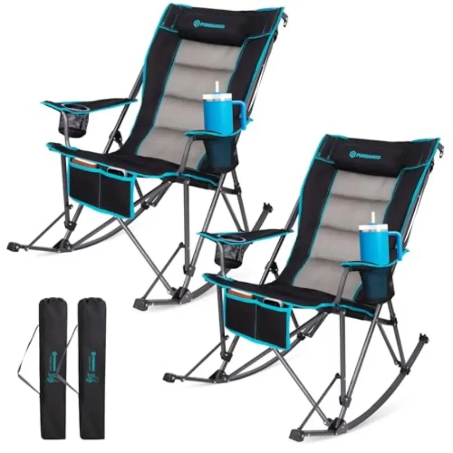 Outdoor oversized rocking camping chair for adults, polyester fabric, gray, supports 440 lbs with high back padding, wide armre
Outdoor oversized rocking camping chair for adults, polyester fabric, gray, supports 440 lbs with high back padding, wide armre