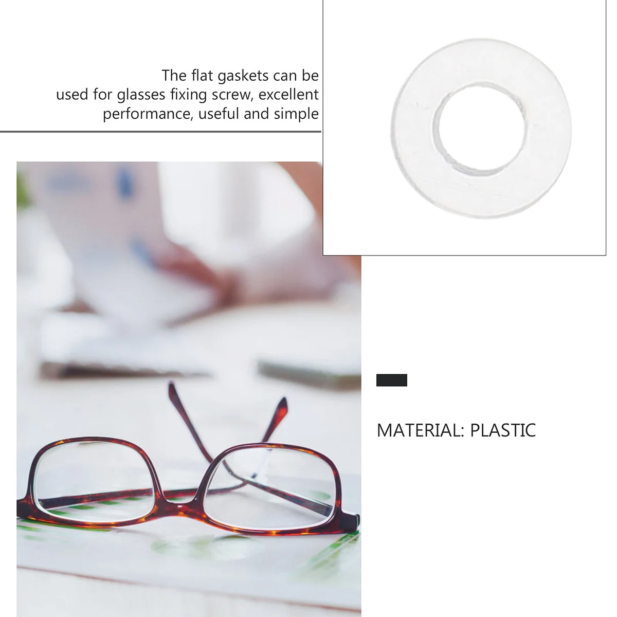 4Pcs Durable Plastic Eyeglass Accessories For Sunglasses Easy Install Replacement Gaskets Small Size Light Weight
4Pcs Durable Plastic Eyeglass Accessories For Sunglasses Easy Install Replacement Gaskets Small Size Light Weight