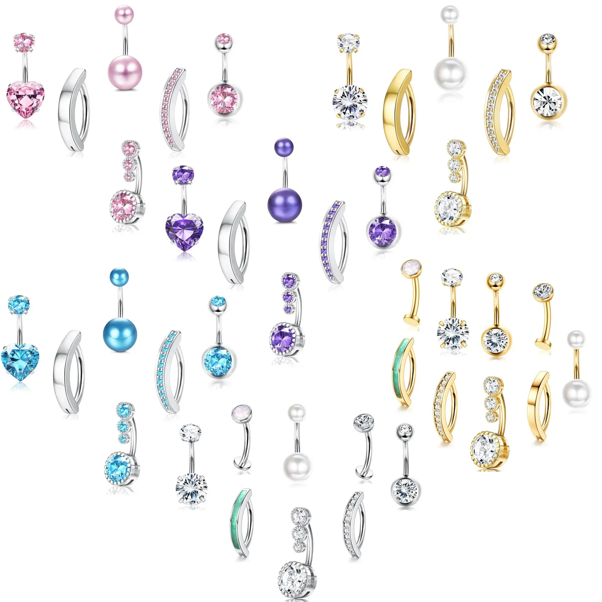 Bobisty 14K Gold Plated Belly Button Rings Surgical Stainless Steel Belly Rings CZ Clicker Belly Button Piercings Set for Women
Bobisty 14K Gold Plated Belly Button Rings Surgical Stainless Steel Belly Rings CZ Clicker Belly Button Piercings Set for Women