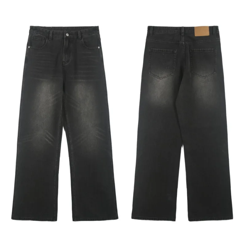 Korean Street Men's Retro Washed Black Jeans Fashionable Loose Straight Tube Cat Whisker Y2k Printed Loose Wide Leg Pants
Korean Street Men's Retro Washed Black Jeans Fashionable Loose Straight Tube Cat Whisker Y2k Printed Loose Wide Leg Pants