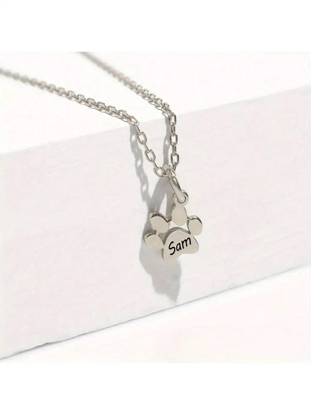 Custom Personality Paw Print Name Necklace, Simple Fashion Stainless Steel Pet Cat Dog Claw Necklace, Pet Memorial Gift, Simple
Custom Personality Paw Print Name Necklace, Simple Fashion Stainless Steel Pet Cat Dog Claw Necklace, Pet Memorial Gift, Simple