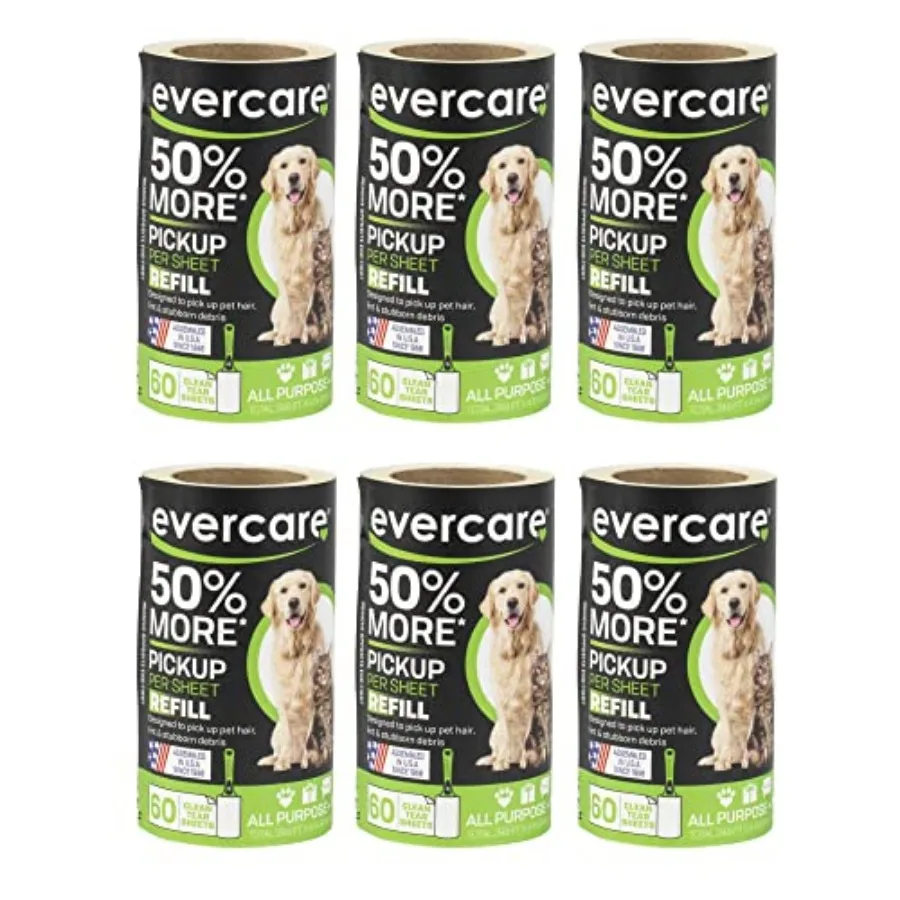 Pet Lint Roller Refill, Manual Operation, 60 Sheets per Roll, 6 Count Refill Pack for Pet Hair Removal, Green
Pet Lint Roller Refill, Manual Operation, 60 Sheets per Roll, 6 Count Refill Pack for Pet Hair Removal, Green