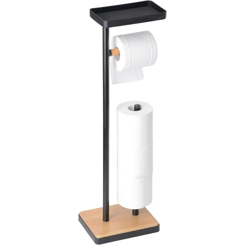 Toilet Paper Holder Stand, Free Standing Toilet Paper Holder with Storage and Top Shelf
Toilet Paper Holder Stand, Free Standing Toilet Paper Holder with Storage and Top Shelf