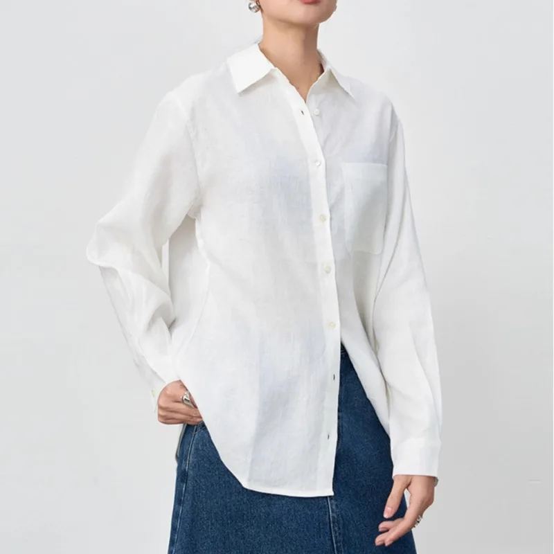 New Fashion Loose Single-breasted Women Fashion Shirts Casual Long Sleeve Lapel Solid Color Blouses Female
New Fashion Loose Single-breasted Women Fashion Shirts Casual Long Sleeve Lapel Solid Color Blouses Female
