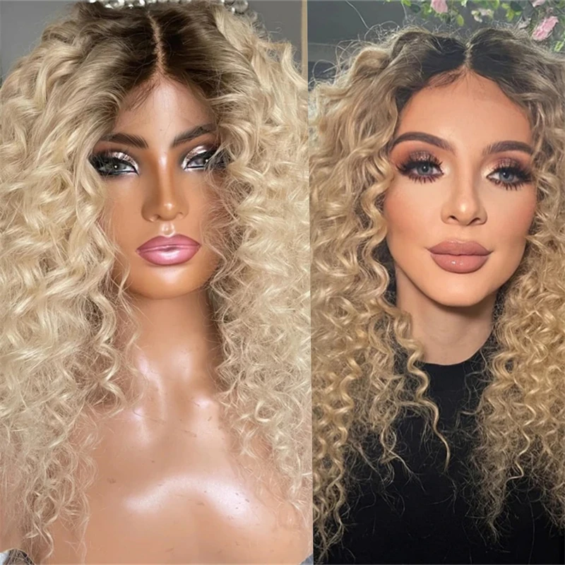 Deep Curly Wig Light Blonde HD Synthetic Lace Front Wig Natural Wig Gift For Her Preplucked Realistic Hairline Average Size Cap 
Deep Curly Wig Light Blonde HD Synthetic Lace Front Wig Natural Wig Gift For Her Preplucked Realistic Hairline Average Size Cap