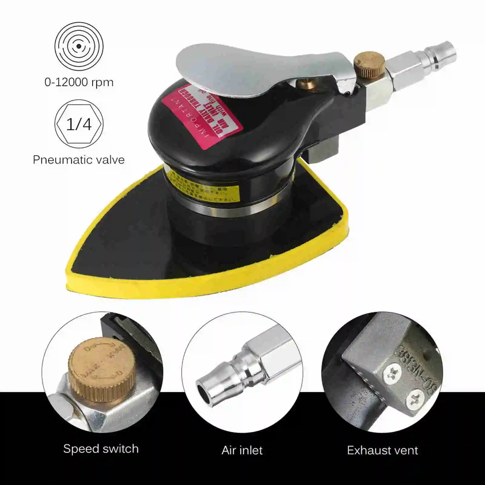 Mouse Detail Sander Compact air Sander Pneumatic Sander Low Noise Small Detail Pneumatic Sander with Comfortable Rubber Handle
Mouse Detail Sander Compact air Sander Pneumatic Sander Low Noise Small Detail Pneumatic Sander with Comfortable Rubber Handle