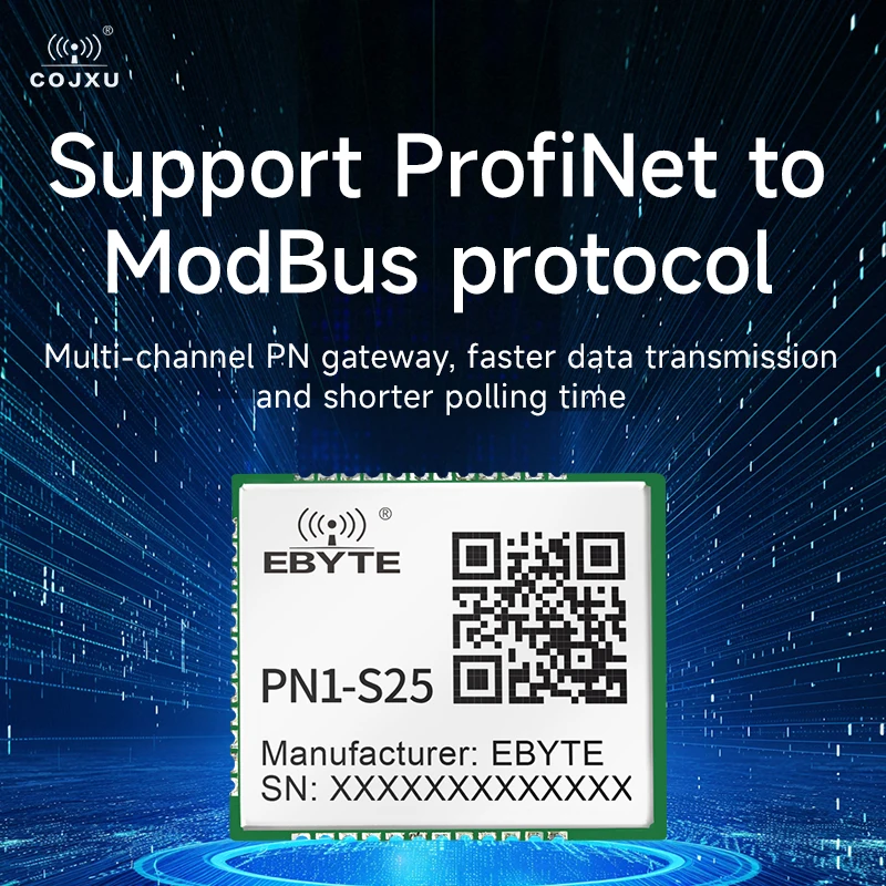 Модуль SMD Profinet для шлюза Modbus 10/100M COJXU PN1-S25 RS485/RS422 2 последовательных порта Встроенная прошивка промышленного класса
Модуль SMD Profinet для шлюза Modbus 10/100M COJXU PN1-S25 RS485/RS422 2 последовательных порта Встроенная прошивка промышленного класса