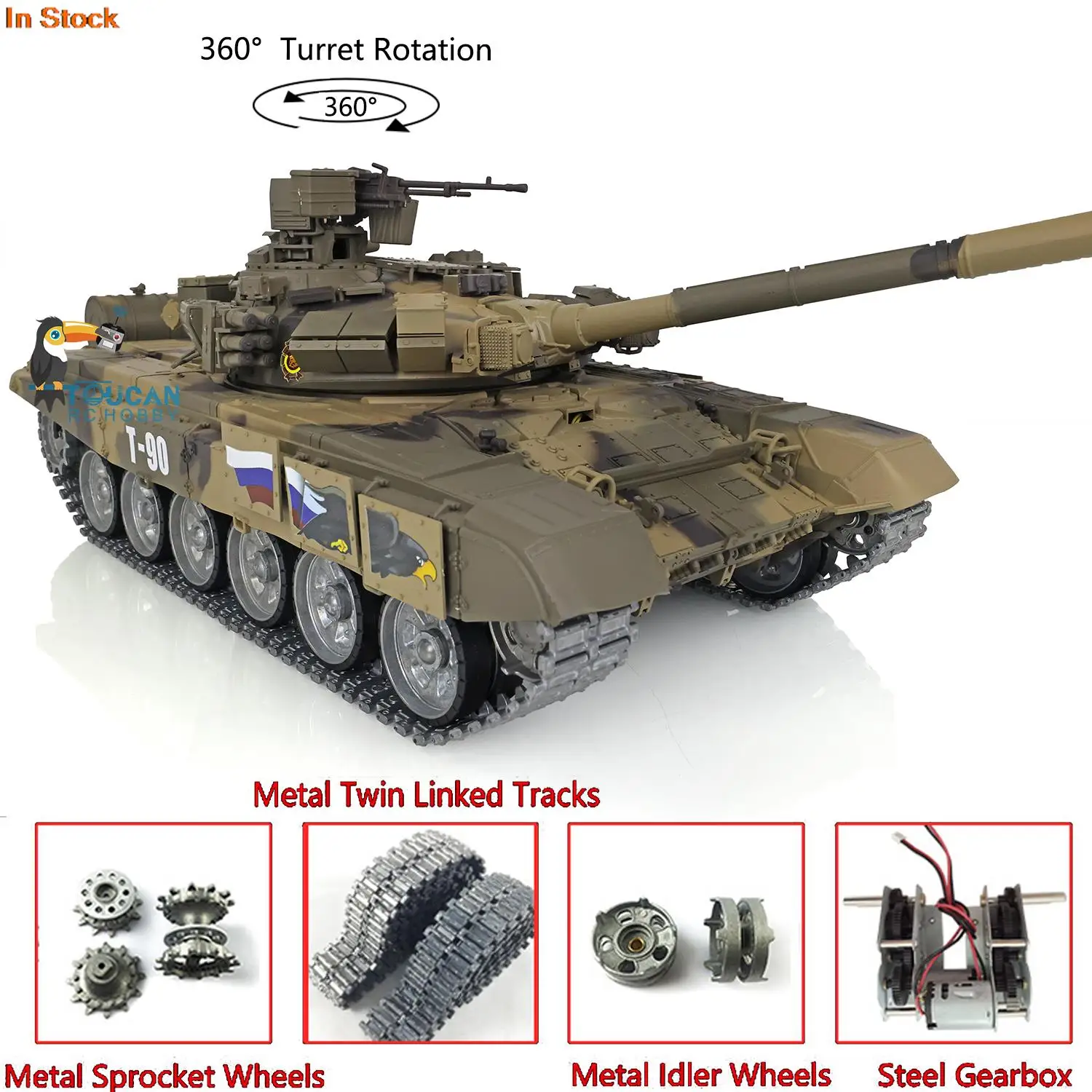 1/16 HENG LONG 7.0 Russia T90 Radio Control Tank 3938 360° Turret Metal Tracks W/ Linkages BB Shooting Smoke Unit TH17855-SMT4
1/16 HENG LONG 7.0 Russia T90 Radio Control Tank 3938 360° Turret Metal Tracks W/ Linkages BB Shooting Smoke Unit TH17855-SMT4