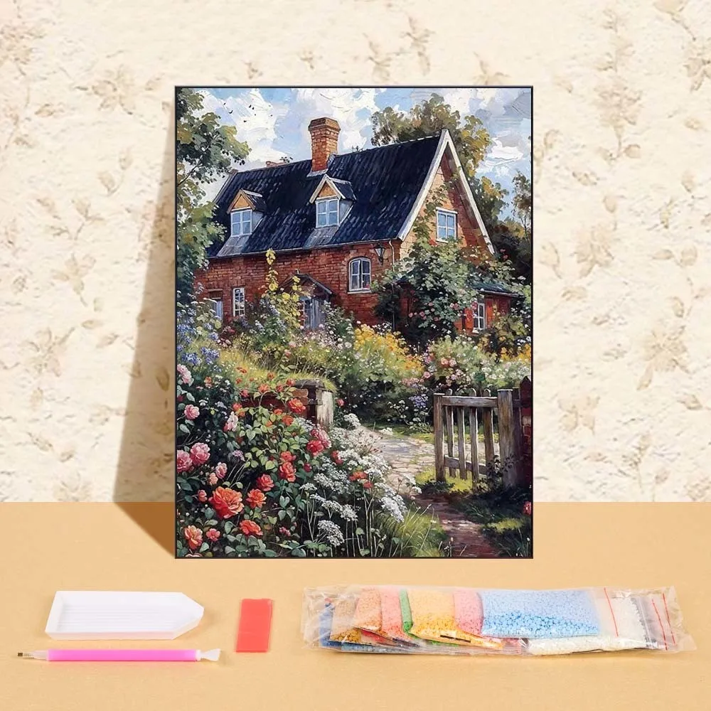 DIY 5D Round Drill Diamond Mosaic Art Kits For Beginners, Flower Garden Diamond Art Painting Kits For Home Wall Decoration Gift
DIY 5D Round Drill Diamond Mosaic Art Kits For Beginners, Flower Garden Diamond Art Painting Kits For Home Wall Decoration Gift