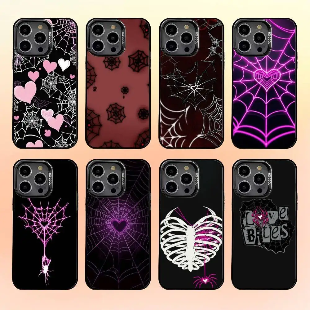 Cool S-Spider Web H-Heart Phone Case For iPhone16 15 14 13 12 Pro Max Grey Black Matte Laser Metallic Aurora Funda
Cool S-Spider Web H-Heart Phone Case For iPhone16 15 14 13 12 Pro Max Grey Black Matte Laser Metallic Aurora Funda