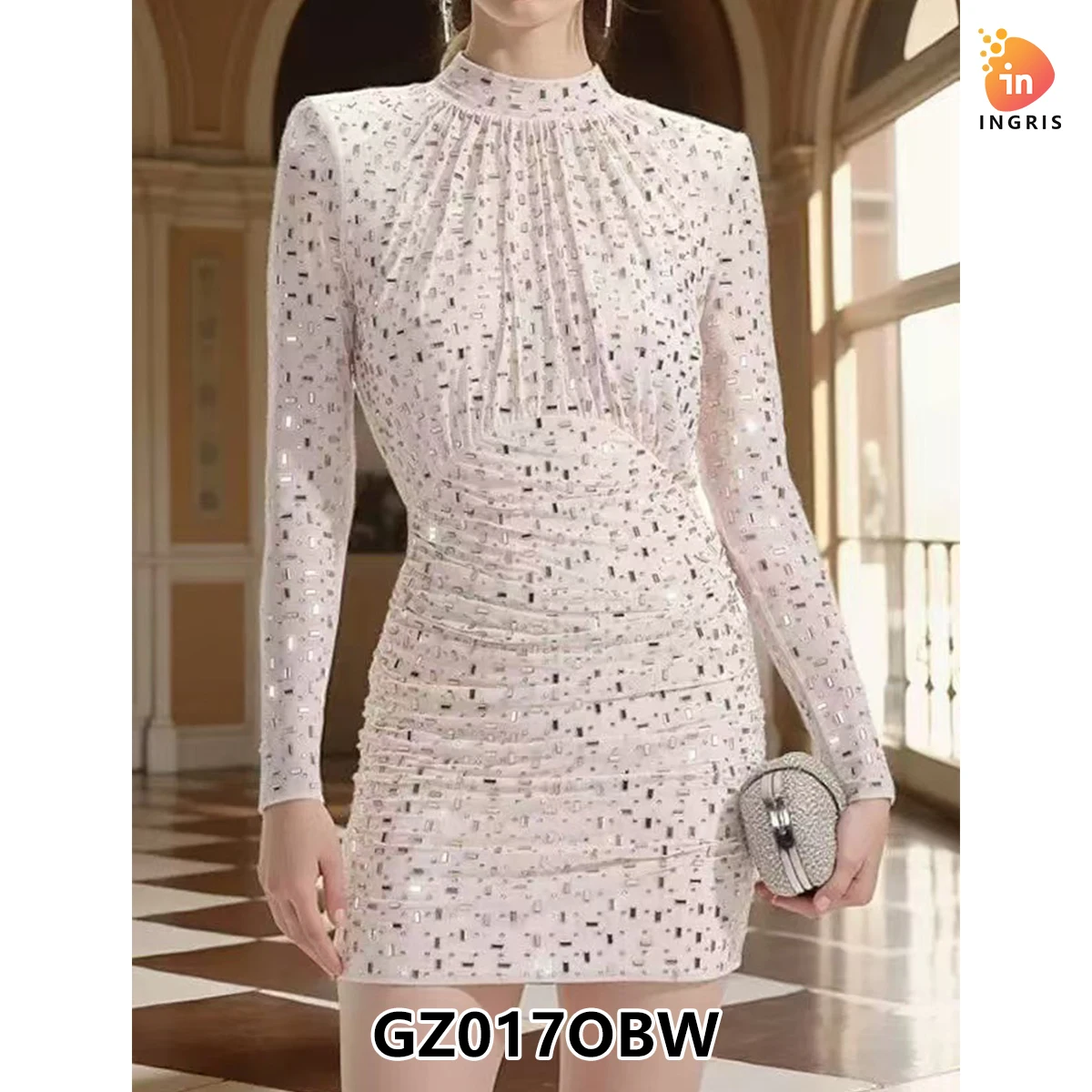 fashion mesh mini sequin beaded body con dress ruched club elegant luxury dresses women party-GZ017OBW
fashion mesh mini sequin beaded body con dress ruched club elegant luxury dresses women party-GZ017OBW