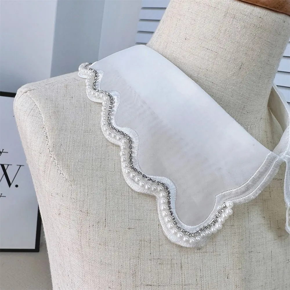 Imitation Pearl Fake Collar Versatile Lace Up Shawl Insignia Women's Lace Collar Mesh White Studded Shirt Collar Accessory Women
Imitation Pearl Fake Collar Versatile Lace Up Shawl Insignia Women's Lace Collar Mesh White Studded Shirt Collar Accessory Women