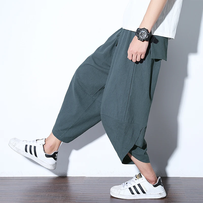 Popular Calf-Length Casual Pants For Men Cotton Linen Bottoms Loose-fit Baggy Pants Men Bloomers Summer Loose Trousers
Popular Calf-Length Casual Pants For Men Cotton Linen Bottoms Loose-fit Baggy Pants Men Bloomers Summer Loose Trousers