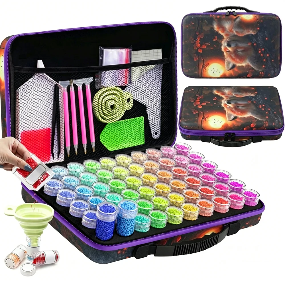 Diamond Painting Storage Containers, 60 Slots Diamond Painting Accessories and Tools for Diamond Art Organizer Case
Diamond Painting Storage Containers, 60 Slots Diamond Painting Accessories and Tools for Diamond Art Organizer Case