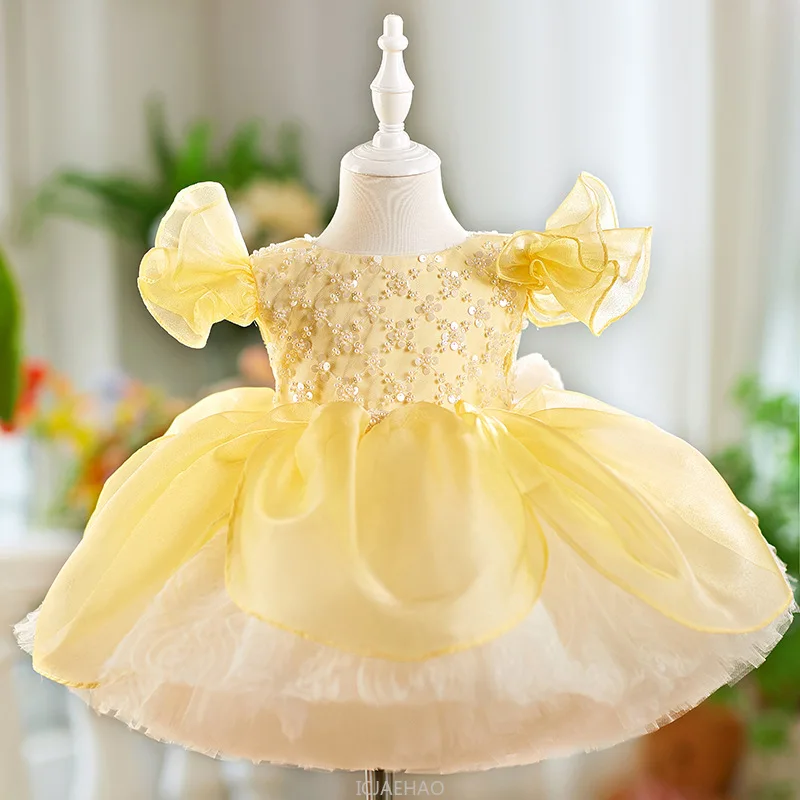 Wed Dress 2024 Yellow Girls Princess Sleeve Extra Puffy Tutu Costume Gown First Birthday Party New Children Outfits Vestido
Wed Dress 2024 Yellow Girls Princess Sleeve Extra Puffy Tutu Costume Gown First Birthday Party New Children Outfits Vestido