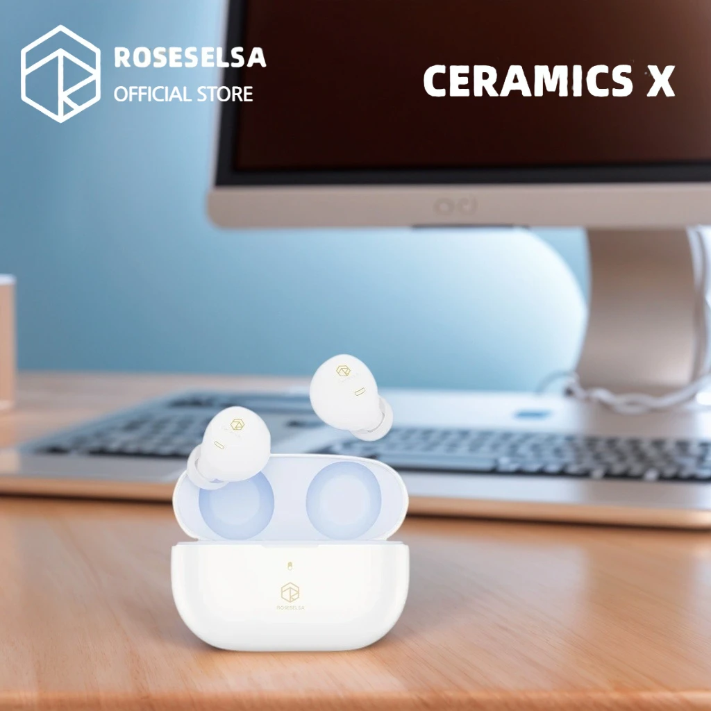 ROSESELSA CERAMICS X TWS True Earbuds Wireless Bluetooth Headphones Stereo Game ANC 4HD Mics IP54 Anti-Wind LDAC Earphones
ROSESELSA CERAMICS X TWS True Earbuds Wireless Bluetooth Headphones Stereo Game ANC 4HD Mics IP54 Anti-Wind LDAC Earphones