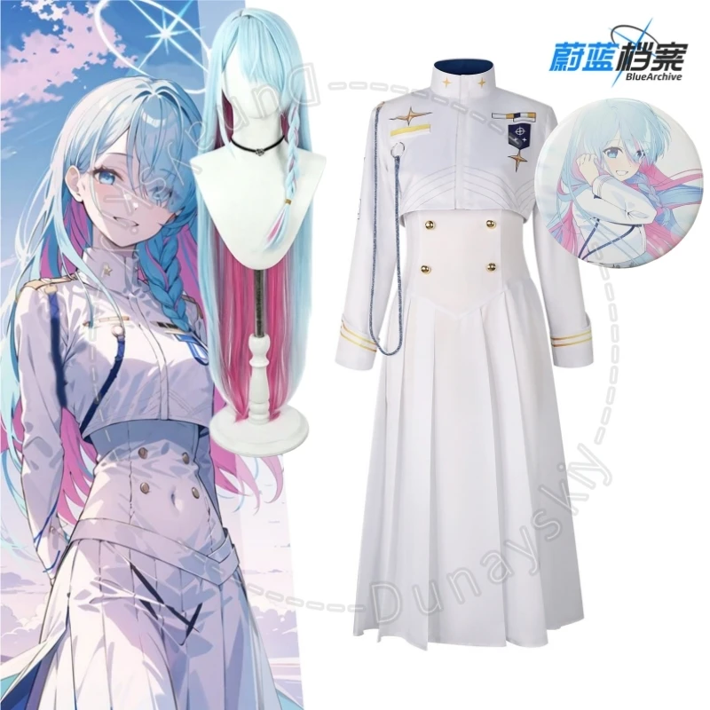 Blue Archive Federal Student Council President Badge Cosplay Costume White Military With Wig Set Jacket Dress Wig Headband Stage
Blue Archive Federal Student Council President Badge Cosplay Costume White Military With Wig Set Jacket Dress Wig Headband Stage