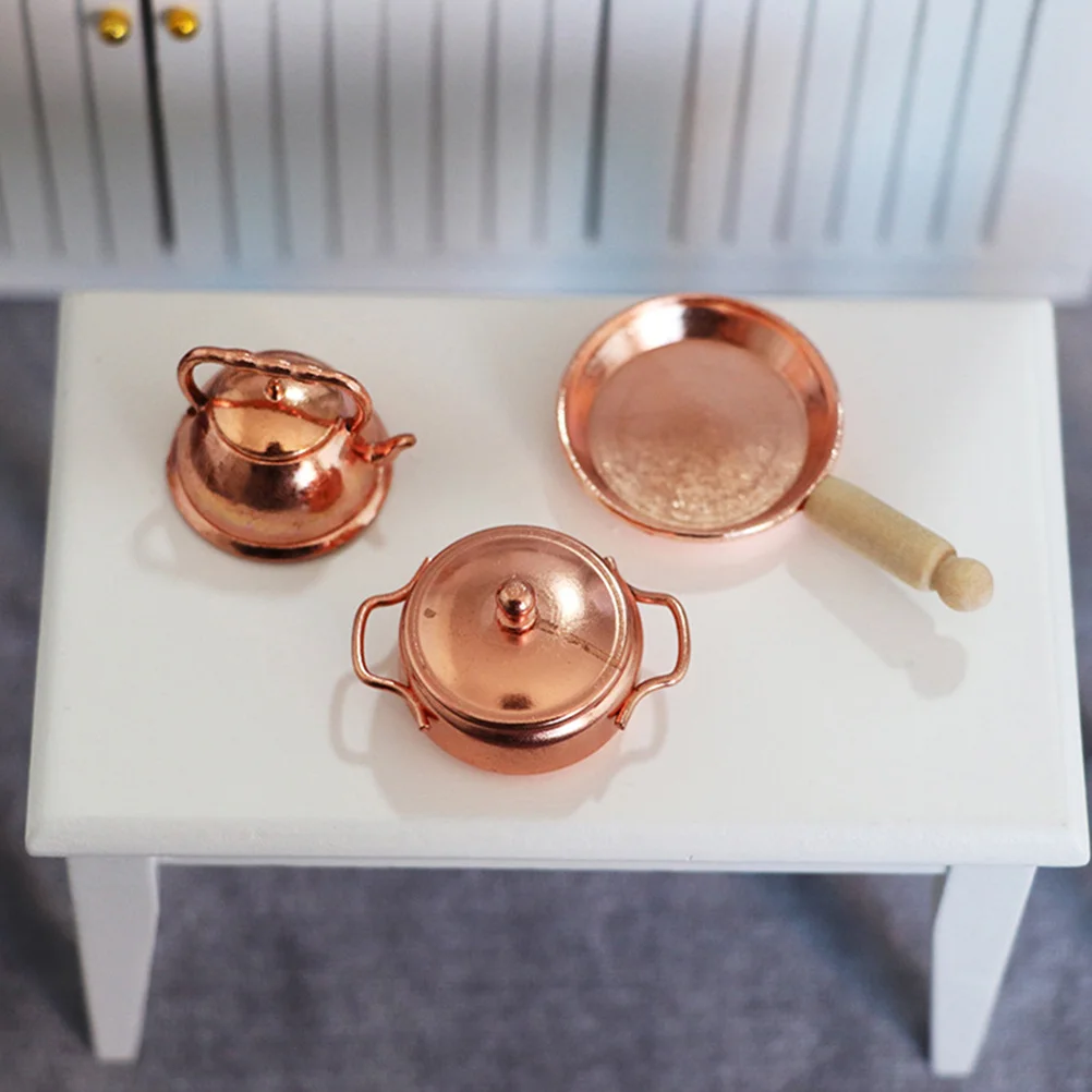 Kettle Mini Kitchen Accessories Set Three-Piece Kitchenware Simulation Soup Pot Golden Miniature Saucepan
Kettle Mini Kitchen Accessories Set Three-Piece Kitchenware Simulation Soup Pot Golden Miniature Saucepan