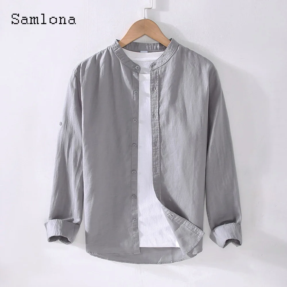 Men Long Sleeves Linen Shirt Clothing 2022 Single Breasted Tops Spring Autumn Solid Blouse Grey Khaki Mens Casual Daily Shirts
Men Long Sleeves Linen Shirt Clothing 2022 Single Breasted Tops Spring Autumn Solid Blouse Grey Khaki Mens Casual Daily Shirts
