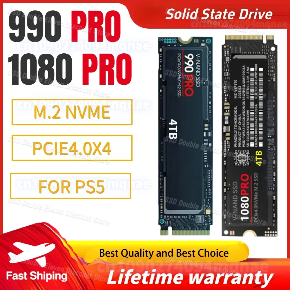 New 1080PRO 4TB 2TB 1TB SSD Internal Solid State Hard Drive Original M.2 2280 PCIe Gen 5.0 x 4 NVMe for PS5 Laptop Desktop PC
New 1080PRO 4TB 2TB 1TB SSD Internal Solid State Hard Drive Original M.2 2280 PCIe Gen 5.0 x 4 NVMe for PS5 Laptop Desktop PC