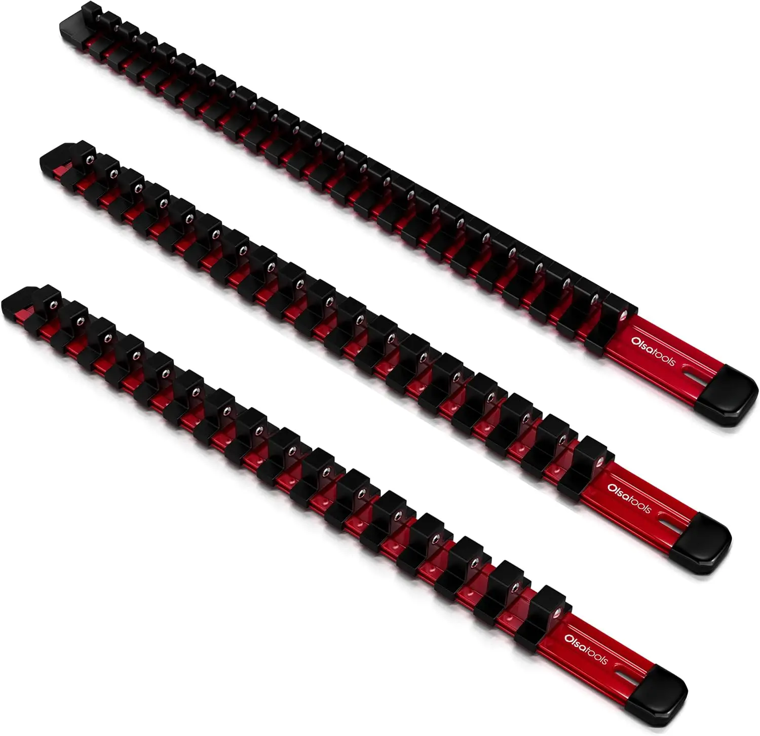 Aluminum Socket Organizer 3pc Set, 1/2 3/8 1/4 Inch Drive Holds 58 Sockets, Red Socket Holder Kit for Impact or Chrome Sockets,
Aluminum Socket Organizer 3pc Set, 1/2 3/8 1/4 Inch Drive Holds 58 Sockets, Red Socket Holder Kit for Impact or Chrome Sockets,