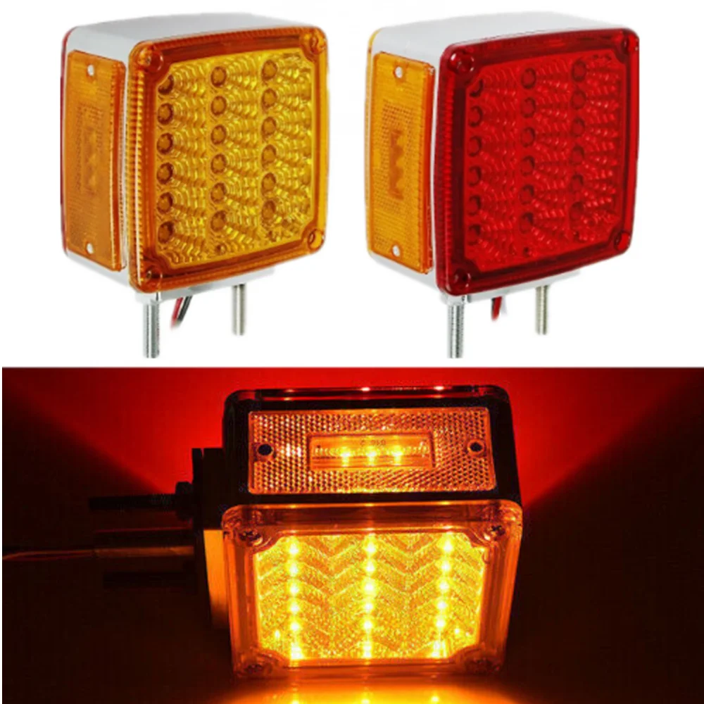 2pc 39LED Double Face Stud Mount Pedestal Fender Stop Turn Tail Light Amber Red Truck Caravan Lights Camper Brake Signal Lamp
2pc 39LED Double Face Stud Mount Pedestal Fender Stop Turn Tail Light Amber Red Truck Caravan Lights Camper Brake Signal Lamp