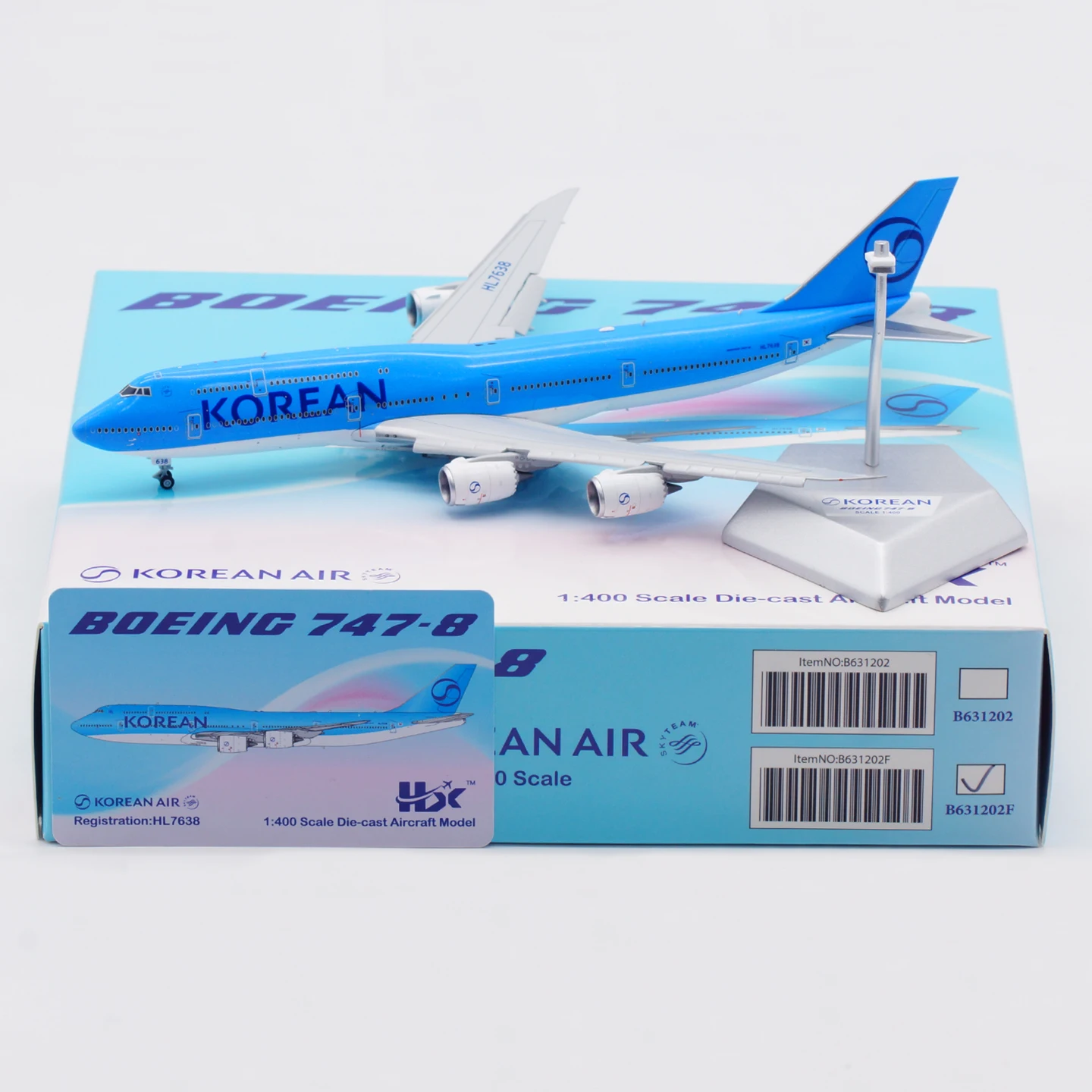 B631202F Alloy Collectible Plane Gift HX Model 1:400 Korean Air "SkyTeam" Boeing B747-8 Diecast Aircraft Model HL7638 Flaps Down
B631202F Alloy Collectible Plane Gift HX Model 1:400 Korean Air "SkyTeam" Boeing B747-8 Diecast Aircraft Model HL7638 Flaps Down