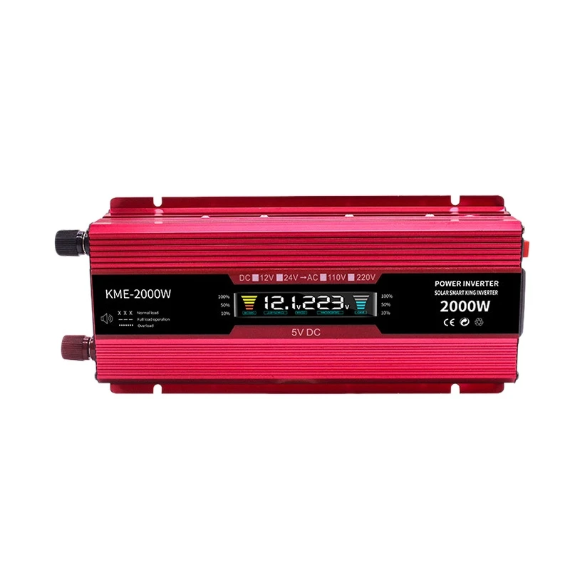 2000W Inverter With Display LCD Car Inverter Power 12V To 220V Red High Power Inverter
2000W Inverter With Display LCD Car Inverter Power 12V To 220V Red High Power Inverter