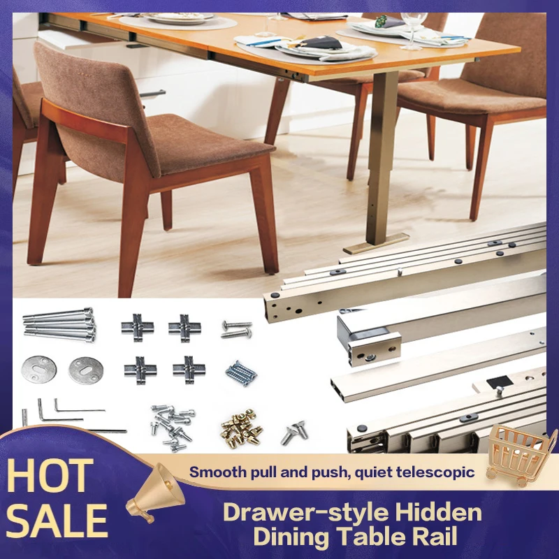 New Sturdy Hidden Single Leg Push Pull Foldable Table Slide Rail Telescopic Drawer Type Space Saving Hardware For Kitchen
New Sturdy Hidden Single Leg Push Pull Foldable Table Slide Rail Telescopic Drawer Type Space Saving Hardware For Kitchen