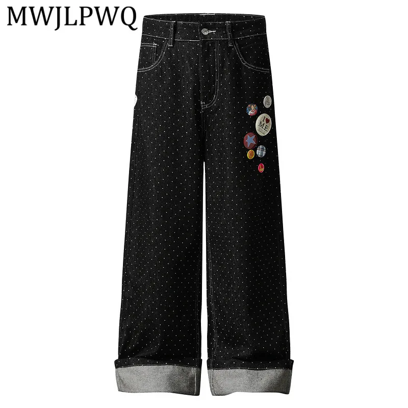 MWJLPWQ American Retro Embroidered Straight-Leg Jeans Suitable For Men Women Loose Polka Dot Wide-Leg Trousers Autumn New 16057
MWJLPWQ American Retro Embroidered Straight-Leg Jeans Suitable For Men Women Loose Polka Dot Wide-Leg Trousers Autumn New 16057