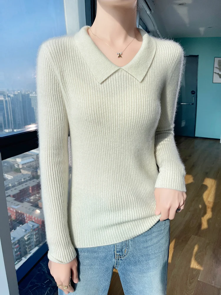 Women Polo Wool Slim Sweater Autumn Winter 100% Merino Wool Knitwear High Quality Casual Pullover Female Korean Popular Clothes
Women Polo Wool Slim Sweater Autumn Winter 100% Merino Wool Knitwear High Quality Casual Pullover Female Korean Popular Clothes