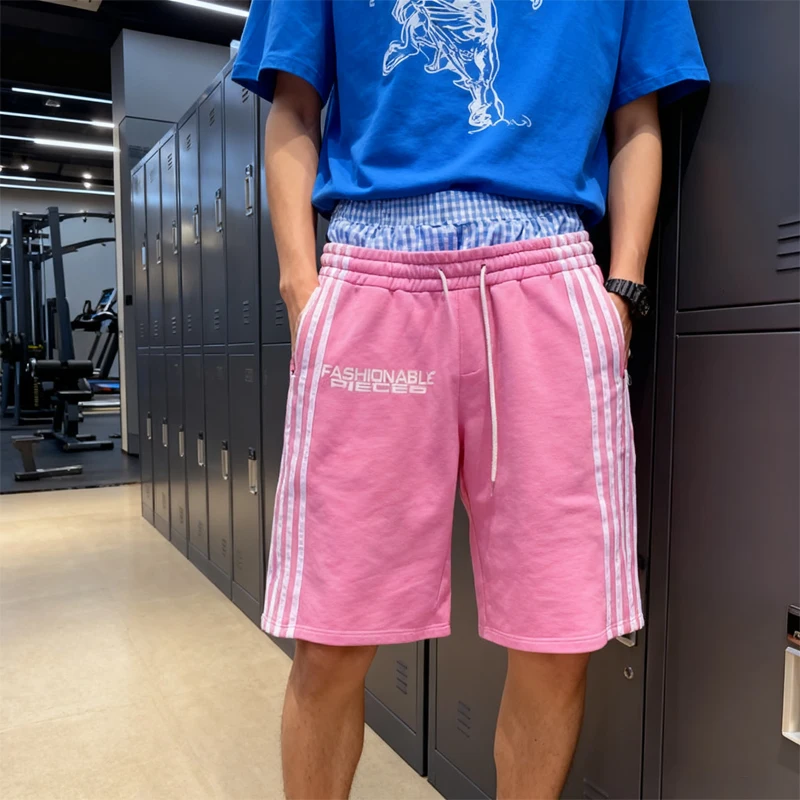 Hot Y2K Women's Pink Striped Side Shorts Fake Two Piece Gold Waist Fashion Printed Street Wear Casual Sports Shorts
Hot Y2K Women's Pink Striped Side Shorts Fake Two Piece Gold Waist Fashion Printed Street Wear Casual Sports Shorts