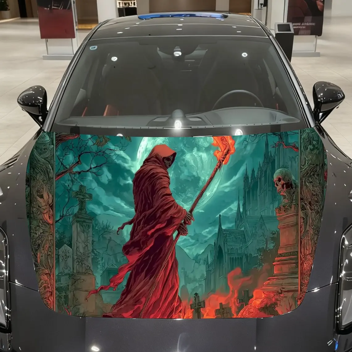 Red-robed Grim Reaper Car hood packaging sticker, PVC material, self-adhesive waterproof, anti-slip paint, car exterior decorati
Red-robed Grim Reaper Car hood packaging sticker, PVC material, self-adhesive waterproof, anti-slip paint, car exterior decorati