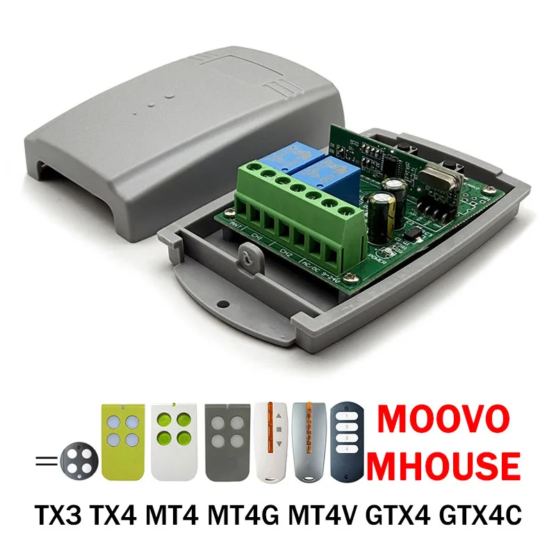 MHOUSE TX3 TX4 GTX4 GTX4C MOOVO MT4 MT4V MT4G Устройство для открывания гаражных ворот Дистанционное управление 2CH 12V-24V 433.92MHz Плавающий код
MHOUSE TX3 TX4 GTX4 GTX4C MOOVO MT4 MT4V MT4G Устройство для открывания гаражных ворот Дистанционное управление 2CH 12V-24V 433.92MHz Плавающий код