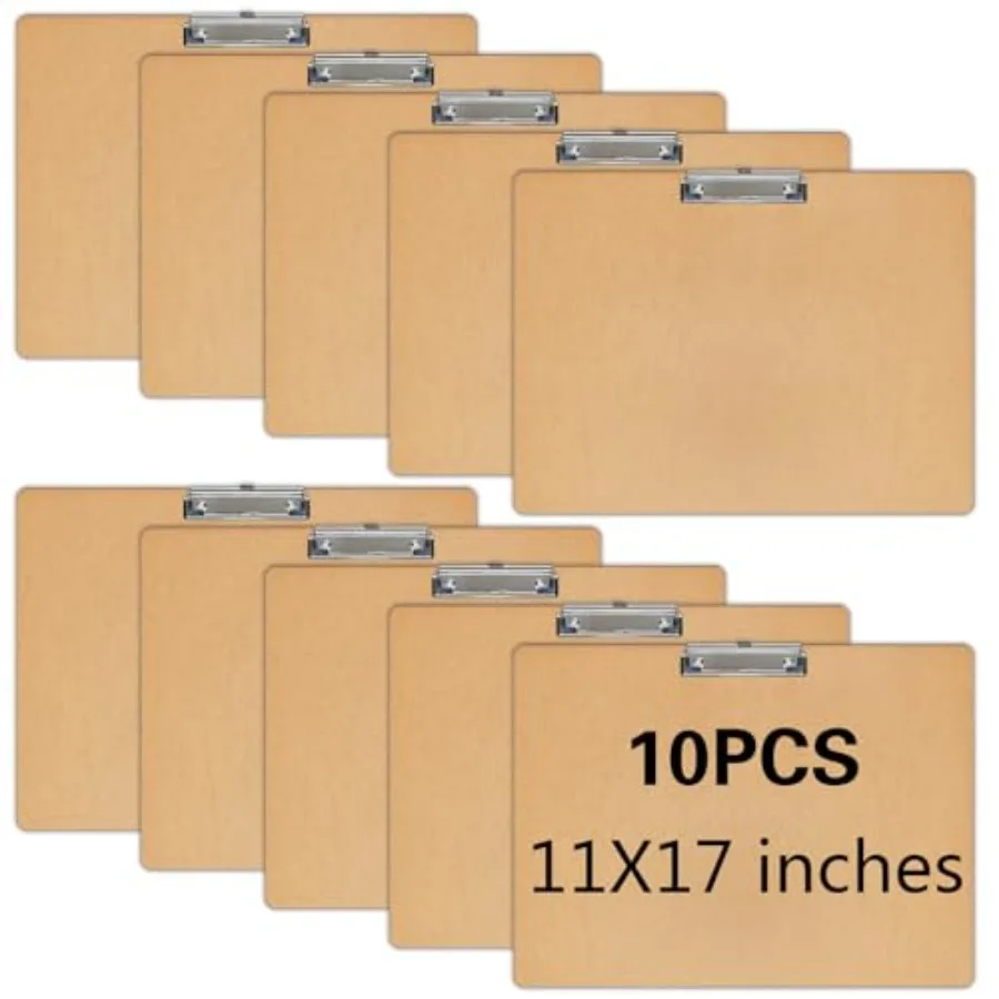 10 PCS Extra Large 11x17 Clipboard, Wood Cleats with Low Profile Clips for Drawing, Sketching, and Art Boards, Horizontal Wood
10 PCS Extra Large 11x17 Clipboard, Wood Cleats with Low Profile Clips for Drawing, Sketching, and Art Boards, Horizontal Wood