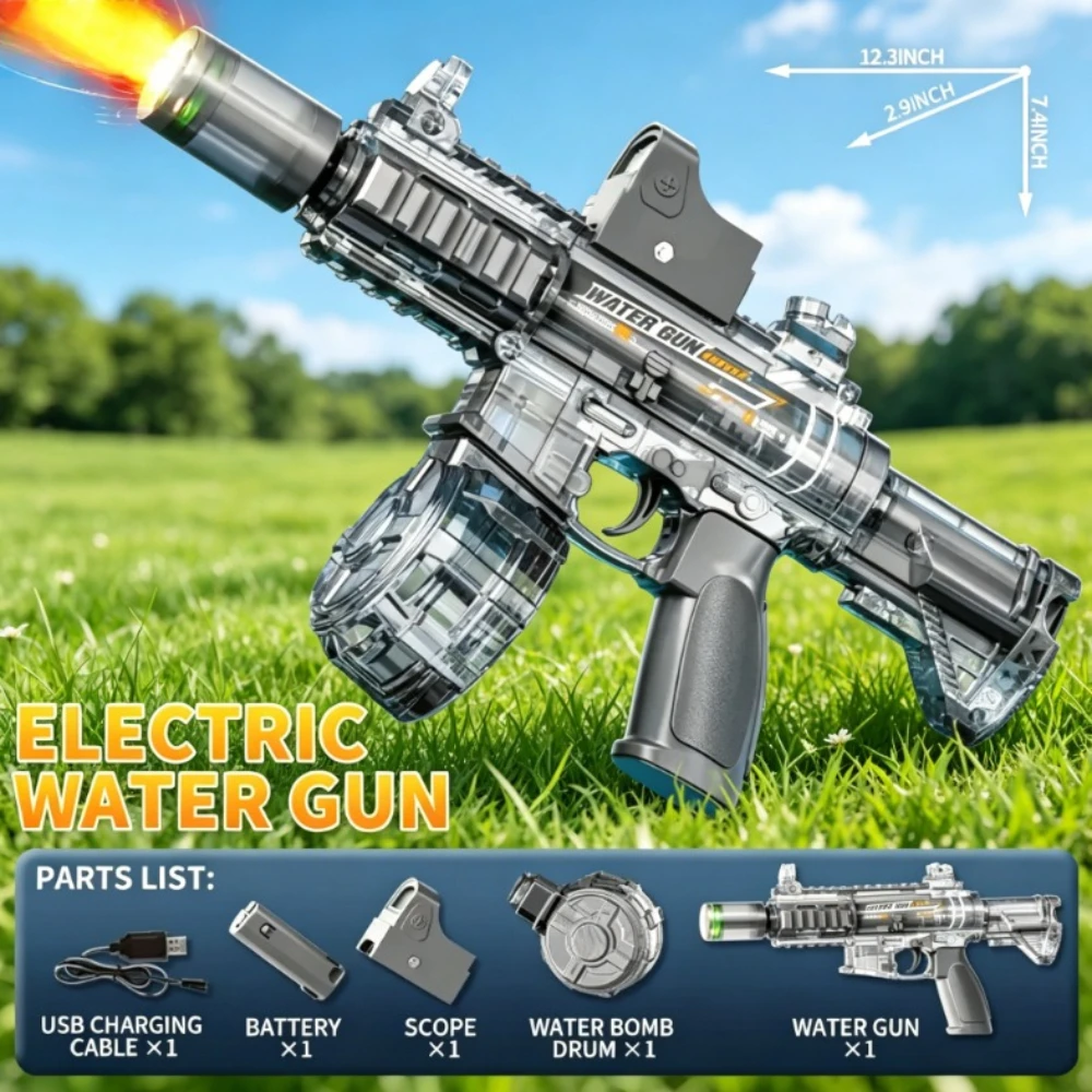 M416 Luminous Electric Water Gun Automatic Continuous Shooting Kids Summer Outdoor Beach Water Fight Toy
M416 Luminous Electric Water Gun Automatic Continuous Shooting Kids Summer Outdoor Beach Water Fight Toy