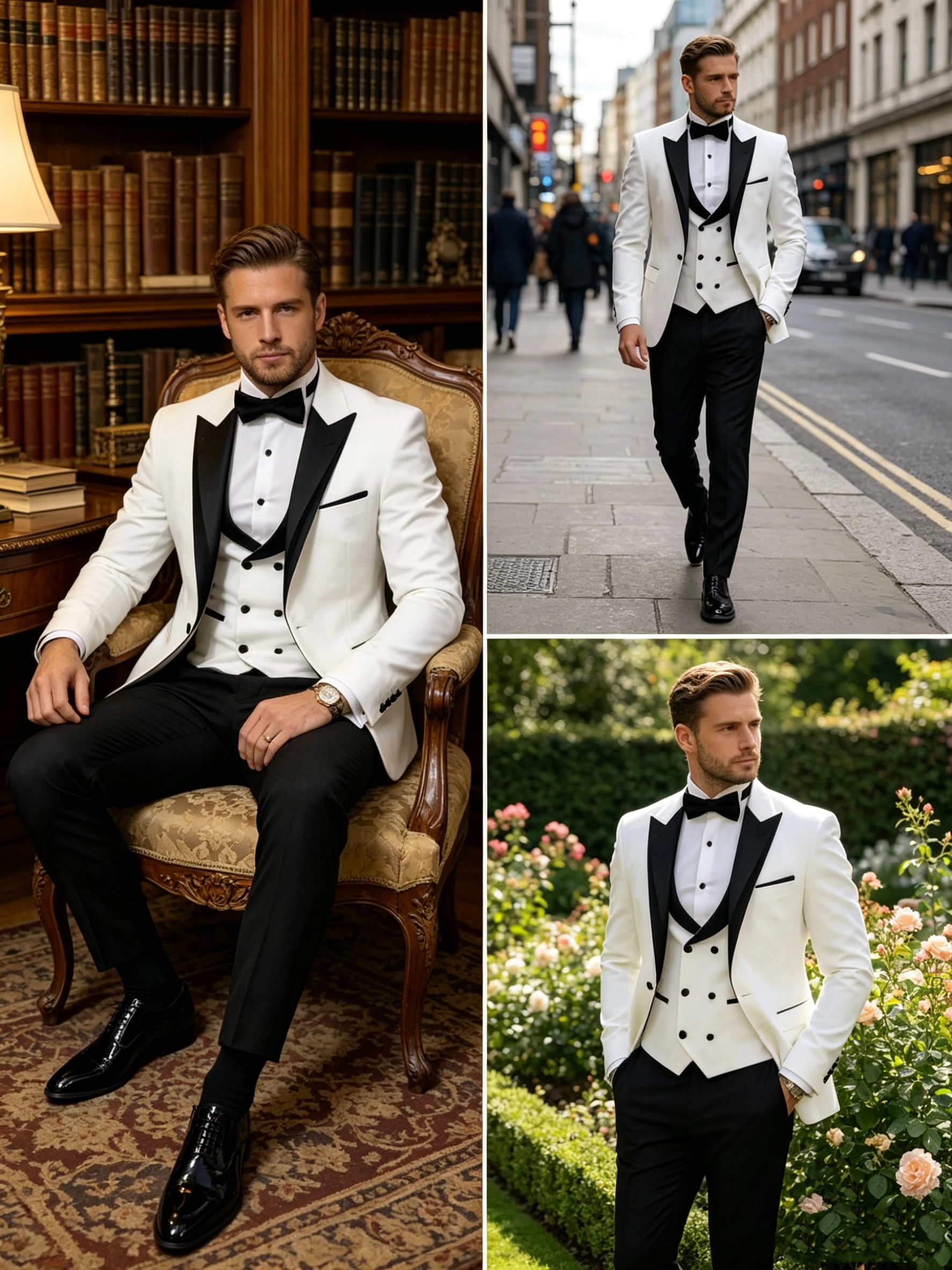 Men's 3 Piece Formal Business Suit Slim Fit Peak Lapel Groom Tuxedo Best Man Wedding Party Blazer Vest Pants Set Men Clothes
Men's 3 Piece Formal Business Suit Slim Fit Peak Lapel Groom Tuxedo Best Man Wedding Party Blazer Vest Pants Set Men Clothes