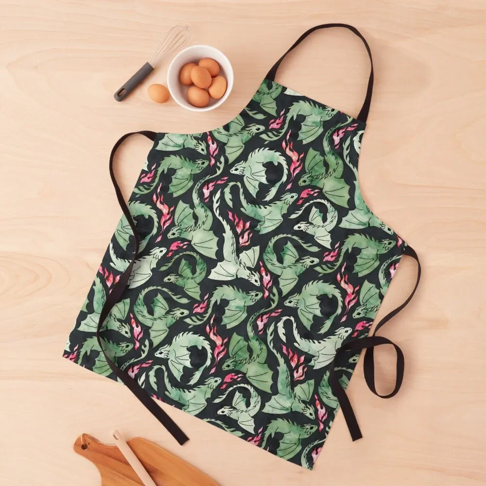 Dragon fire dark green on black Apron Household Items Kitchen kitchen woman Apron
Dragon fire dark green on black Apron Household Items Kitchen kitchen woman Apron