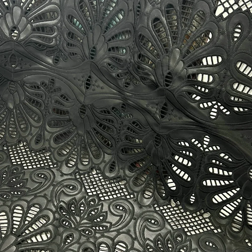 High-end leather PU base fabric with laser-cut milk silk embroidery hollow PU material for women's clothing, bags, home textiles
High-end leather PU base fabric with laser-cut milk silk embroidery hollow PU material for women's clothing, bags, home textiles