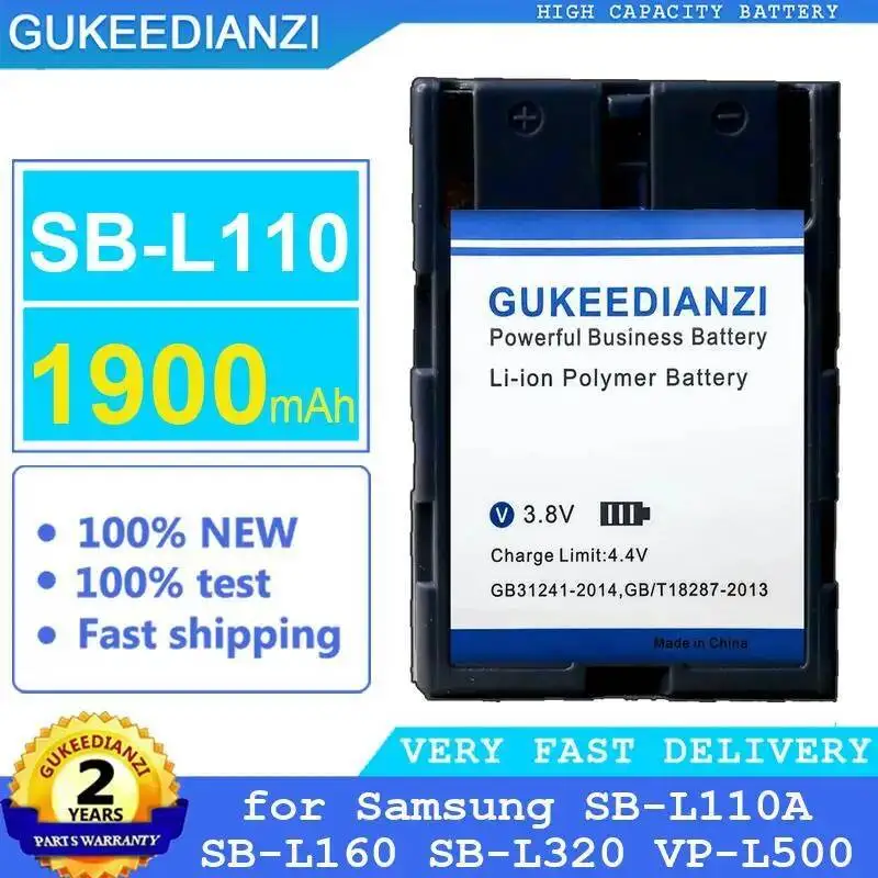 Long-Lasting Performance Camera Battery Environmentally Friendly SB-L110 For Samsung SB-L110A SB-L160 SB-L320 VP-L500 1900Mah
Long-Lasting Performance Camera Battery Environmentally Friendly SB-L110 For Samsung SB-L110A SB-L160 SB-L320 VP-L500 1900Mah