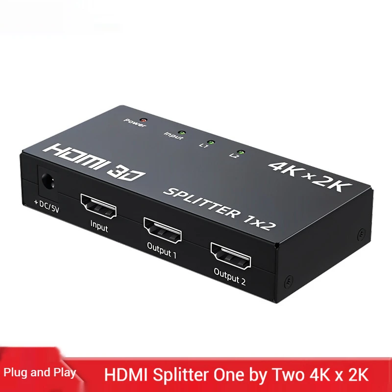 4K Hdmi Splitter 1x2 1080P HDMI One Input Two Output Dividers High-definition Video Screen Splitter Switch Distributor
4K Hdmi Splitter 1x2 1080P HDMI One Input Two Output Dividers High-definition Video Screen Splitter Switch Distributor
