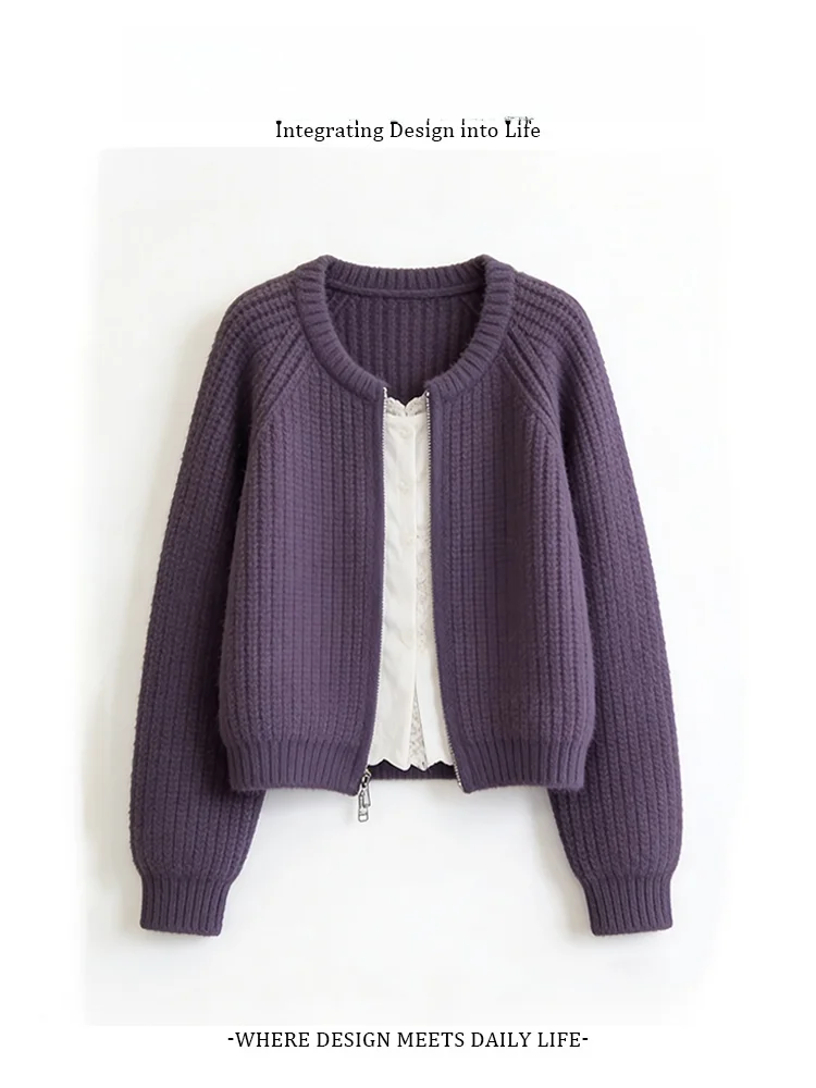 Fashionable round Neck Zipper Knitted Short Loose Women's Cardigan Spring Autumn Casual Style Comfortable Breathable Sweater ...
Fashionable round Neck Zipper Knitted Short Loose Women's Cardigan Spring Autumn Casual Style Comfortable Breathable Sweater ...