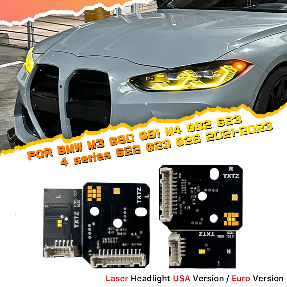For BMW M3 M4 4 Series G80 G81 G82 G83 G22 G23 G26 Laser Headlight Daytime Running Lights Angel Eye DRL LED Boards Light Source
For BMW M3 M4 4 Series G80 G81 G82 G83 G22 G23 G26 Laser Headlight Daytime Running Lights Angel Eye DRL LED Boards Light Source